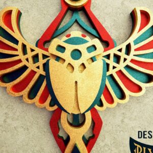 Intra απο ξύλο plywood  Χρώμα wenge 3mm-4mm πάχος - Αιγυπτιακός Σκαραβαίος | αποκοπής με 3D επίπεδα Δίασταση 6x6 cm INTRAFABR-98957843