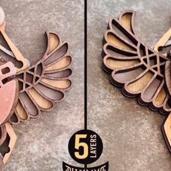 Intra απο ξύλο plywood  Χρώμα wenge 3mm-4mm πάχος - Αιγυπτιακός Σκαραβαίος | αποκοπής με 3D επίπεδα Δίασταση 6x6 cm INTRAFABR-98957843 - Image 7