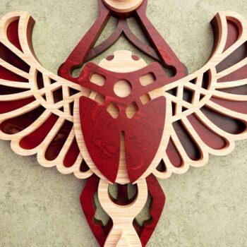 Intra απο ξύλο plywood  Χρώμα wenge 3mm-4mm πάχος - Αιγυπτιακός Σκαραβαίος | αποκοπής με 3D επίπεδα Δίασταση 6x6 cm INTRAFABR-98957843 - Image 9