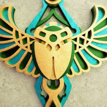 Intra απο ξύλο plywood  Χρώμα wenge 3mm-4mm πάχος - Αιγυπτιακός Σκαραβαίος | αποκοπής με 3D επίπεδα Δίασταση 6x6 cm INTRAFABR-98957843 - Image 11