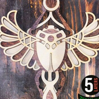 Intra απο ξύλο plywood  Χρώμα wenge 3mm-4mm πάχος - Αιγυπτιακός Σκαραβαίος | αποκοπής με 3D επίπεδα Δίασταση 6x6 cm INTRAFABR-98957843 - Image 13