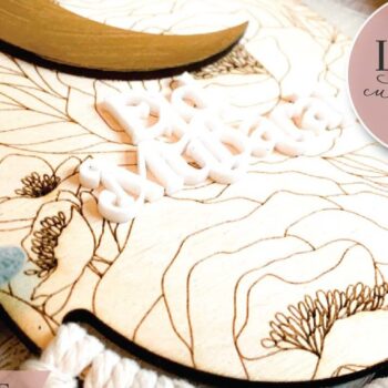 Intra απο ξύλο plywood  Χρώμα wenge 3mm-4mm πάχος - Eid Mubarak Floral Macrame Δίασταση 30x20 cm INTRAFABR-94243675 - Image 3