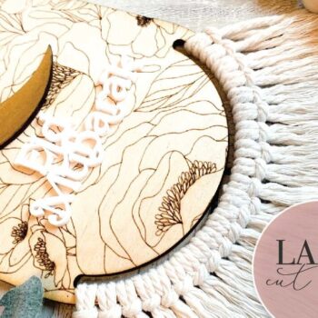 Intra απο ξύλο plywood  Χρώμα wenge 3mm-4mm πάχος - Eid Mubarak Floral Macrame Δίασταση 30x20 cm INTRAFABR-94243675 - Image 4