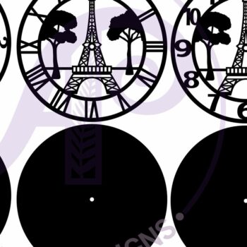 Intra απο ξύλο plywood Χρώμα wenge 3mm-4mm πάχος - Πύργος του Άιφελ, Ρολόι Παρισιού Ρολόι τοίχου Δίασταση 30x20 cm INTRAFABR-118211970 - Image 5