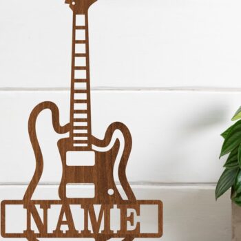 Intra απο ξύλο plywood  Χρώμα wenge 3mm-4mm πάχος - Πινακίδα ονόματος ηλεκτρικής κιθάρας Δίασταση 30x20 cm INTRAFABR-104485760 - Image 1