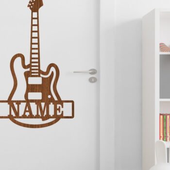 Intra απο ξύλο plywood  Χρώμα wenge 3mm-4mm πάχος - Πινακίδα ονόματος ηλεκτρικής κιθάρας Δίασταση 30x20 cm INTRAFABR-104485760 - Image 2