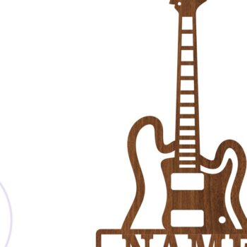 Intra απο ξύλο plywood  Χρώμα wenge 3mm-4mm πάχος - Πινακίδα ονόματος ηλεκτρικής κιθάρας Δίασταση 30x20 cm INTRAFABR-104485760 - Image 3