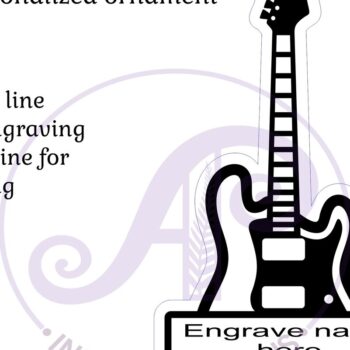 Intra απο ξύλο plywood  Χρώμα wenge 3mm-4mm πάχος - Χριστουγεννιάτικο στολίδι σε σχήμα ηλεκτρικής κιθάρας Δίασταση 6x6 cm INTRAFABR-120488432 - Image 2