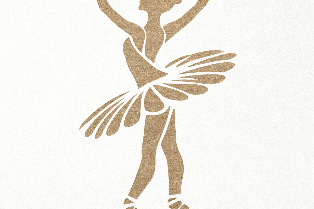 Intra απο ξύλο plywood  Χρώμα wenge 3mm-4mm πάχος - Κομψή μπαλαρίνα που χορεύει Δίασταση 30x20 cm INTRAFABR-117799395