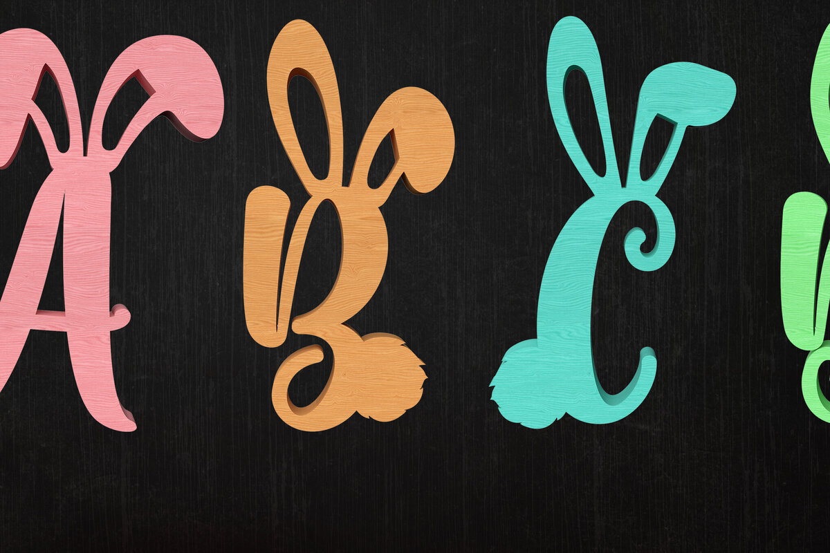 Intra απο ξύλο plywood  Χρώμα wenge 3mm-4mm πάχος - Κομψή αλφάβητο λαγουδάκι Δίασταση 30x20 cm INTRAFABR-99697571