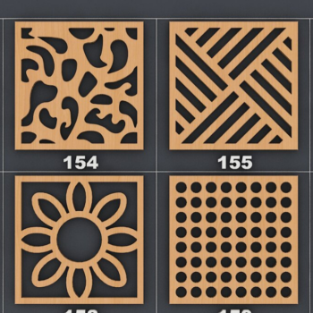 Intra απο ξύλο plywood  Χρώμα wenge 3mm-4mm πάχος - Κομψά σχέδια σουβέρ097 Δίασταση 20x20 cm INTRAFABR-91000391 - Image 1