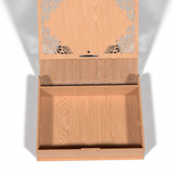 Intra απο ξύλο plywood Χρώμα wenge 3mm-4mm πάχος - Κομψό γωνιακό μοτίβο Ξύλινο κομμένο με λέιζερ Δίασταση 30x30 cm INTRAFABR-93010817 - Image 2