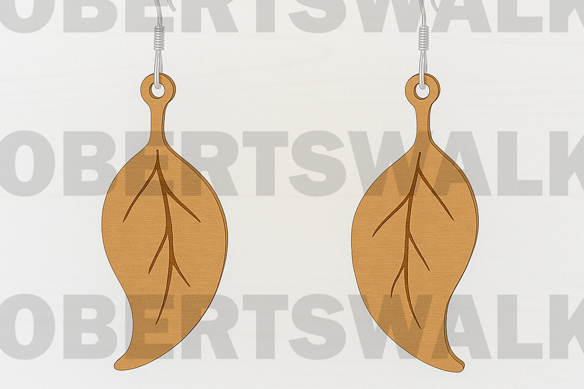 Intra απο ξύλο plywood  Χρώμα wenge 3mm-4mm πάχος - Κομψά σκουλαρίκια με κυρτά φύλλα Δίασταση 3x3 cm INTRAFABR-69897823