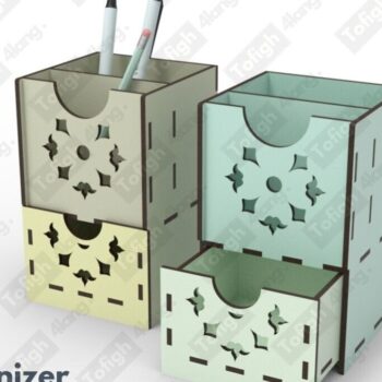 Intra απο ξύλο plywood  Χρώμα wenge 3mm-4mm πάχος - Κομψό Desktop Organizer με λέιζερ Δίασταση 30x20 cm INTRAFABR-24246371 - Image 1