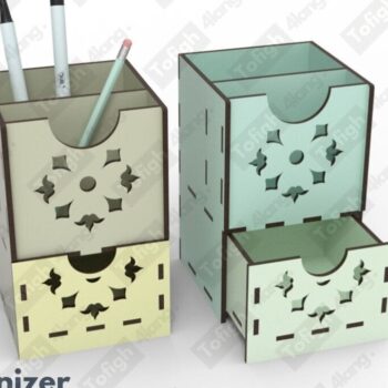 Intra απο ξύλο plywood  Χρώμα wenge 3mm-4mm πάχος - Κομψό Desktop Organizer με λέιζερ Δίασταση 30x20 cm INTRAFABR-24246371 - Image 2