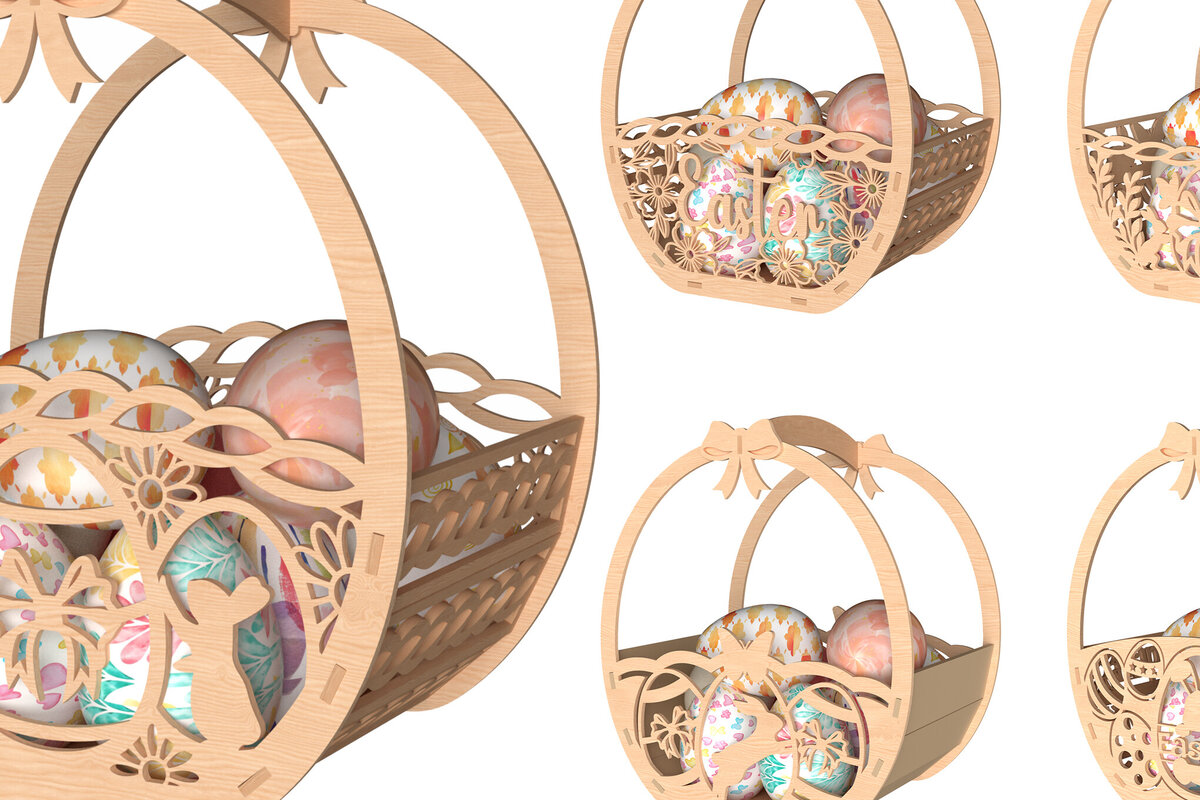 Intra απο ξύλο plywood  Χρώμα wenge 3mm-4mm πάχος - Κομψό πασχαλινό καλάθι Δίασταση 30x20 cm INTRAFABR-26984741