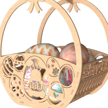 Intra απο ξύλο plywood Χρώμα wenge 3mm-4mm πάχος - Κομψό Πασχαλινό Καλάθι Αυγών Δίασταση 30x20 cm INTRAFABR-91679983 - Image 1