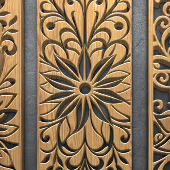 Intra απο ξύλο plywood Χρώμα wenge 3mm-4mm πάχος - Κομψή με λουλούδια και πεταλούδες Δίασταση 3600x5400 cm INTRAFABR-32138877 - Image 3