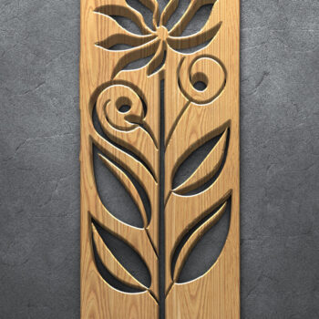 Intra απο ξύλο plywood Χρώμα wenge 3mm-4mm πάχος - Κομψή με λουλούδια και πεταλούδες Δίασταση 3600x5400 cm INTRAFABR-32138877 - Image 4