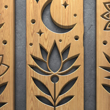 Intra απο ξύλο plywood Χρώμα wenge 3mm-4mm πάχος - Κομψή με λουλούδια και πεταλούδες Δίασταση 3600x5400 cm INTRAFABR-32138877 - Image 5