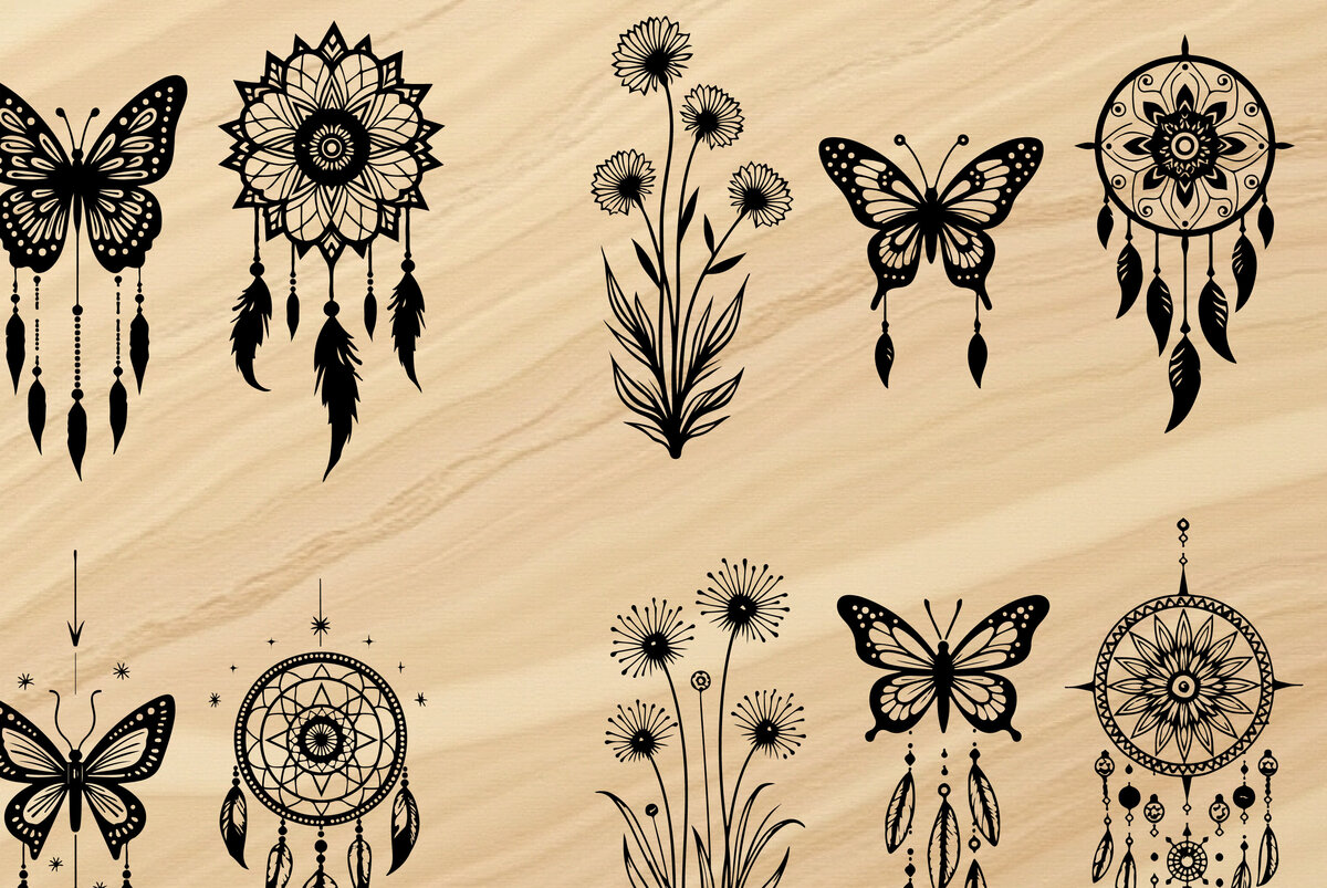 Intra απο ξύλο plywood  Χρώμα wenge 3mm-4mm πάχος - Κομψό Floral Border Δίασταση 4x4 cm INTRAFABR-26292987