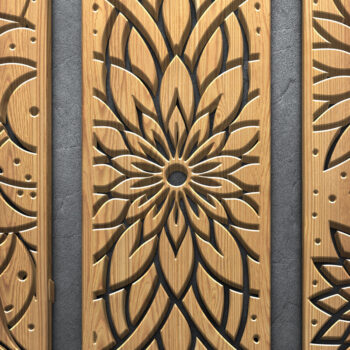 Intra απο ξύλο plywood  Χρώμα wenge 3mm-4mm πάχος - Κομψό σετ πάνελ κοπής με λουλούδια με λέιζερ Δίασταση 3600x5400 cm INTRAFABR-72326136 - Image 3