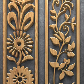 Intra απο ξύλο plywood  Χρώμα wenge 3mm-4mm πάχος - Κομψά πάνελ με λουλούδια κοπής με λέιζερ Δίασταση 3200x7200 cm INTRAFABR-26270758 - Image 3