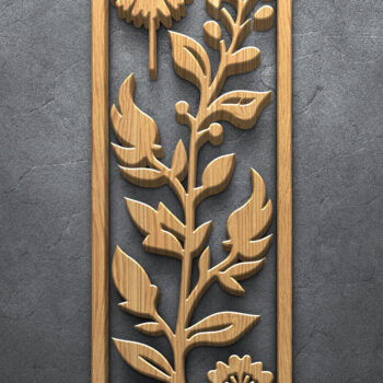 Intra απο ξύλο plywood  Χρώμα wenge 3mm-4mm πάχος - Κομψά πάνελ με λουλούδια κοπής με λέιζερ Δίασταση 3200x7200 cm INTRAFABR-26270758 - Image 4