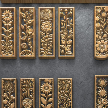 Intra απο ξύλο plywood  Χρώμα wenge 3mm-4mm πάχος - Κομψά πάνελ με λουλούδια κοπής με λέιζερ Δίασταση 3200x7200 cm INTRAFABR-26270758 - Image 5