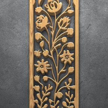 Intra απο ξύλο plywood  Χρώμα wenge 3mm-4mm πάχος - Κομψά πάνελ με λουλούδια κοπής με λέιζερ Δίασταση 3200x7200 cm INTRAFABR-28744264 - Image 5