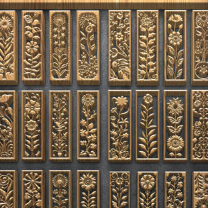 Intra απο ξύλο plywood  Χρώμα wenge 3mm-4mm πάχος - Κομψά πάνελ με λουλούδια κοπής με λέιζερ Δίασταση 3200x7200 cm INTRAFABR-28744479