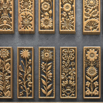 Intra απο ξύλο plywood  Χρώμα wenge 3mm-4mm πάχος - Κομψά πάνελ με λουλούδια κοπής με λέιζερ Δίασταση 3200x7200 cm INTRAFABR-28744683 - Image 1