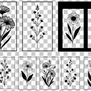 Intra απο ξύλο plywood  Χρώμα wenge 3mm-4mm πάχος - Κομψή δέσμη τέχνης τοίχου με φλοράλ Δίασταση 40x50 cm INTRAFABR-28743976 - Image 2