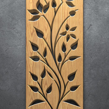 Intra απο ξύλο plywood  Χρώμα wenge 3mm-4mm πάχος - Κομψό Floral Music Laser σετ Δίασταση 3600x5400 cm INTRAFABR-110452470 - Image 5