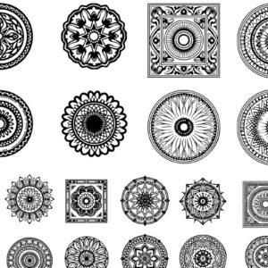 Intra απο ξύλο plywood  Χρώμα wenge 3mm-4mm πάχος - Κομψή δέσμη με floral πάνελ Δίασταση 6x6 cm INTRAFABR-110324878