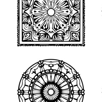 Intra απο ξύλο plywood  Χρώμα wenge 3mm-4mm πάχος - Κομψή δέσμη με floral πάνελ Δίασταση 6x6 cm INTRAFABR-110324907 - Image 2