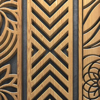 Intra απο ξύλο plywood Χρώμα wenge 3mm-4mm πάχος - Κομψά πάνελ με λουλούδια και σχέδια Δίασταση 3600x5400 cm INTRAFABR-110324932 - Image 3