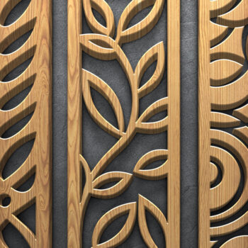 Intra απο ξύλο plywood Χρώμα wenge 3mm-4mm πάχος - Κομψά πάνελ με λουλούδια και σχέδια Δίασταση 3600x5400 cm INTRAFABR-110324932 - Image 4