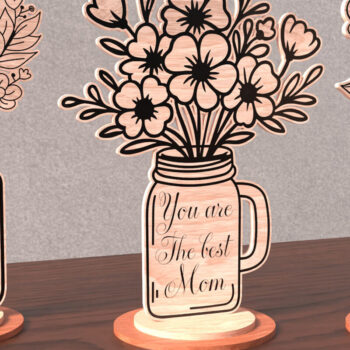 Intra απο ξύλο plywood  Χρώμα wenge 3mm-4mm πάχος - Κομψά φλοράλ βάζα για τη μητέρα Δίασταση 20x20 cm INTRAFABR-110324943 - Image 3