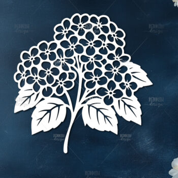 Intra απο ξύλο plywood  Χρώμα wenge 3mm-4mm πάχος - Κομψό σχέδιο ορτανσίας κοπής Δίασταση 30x20 cm INTRAFABR-111365630 - Image 1