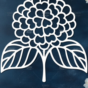 Intra απο ξύλο plywood  Χρώμα wenge 3mm-4mm πάχος - Κομψό σχέδιο ορτανσίας κοπής Δίασταση 30x20 cm INTRAFABR-111367041 - Image 1