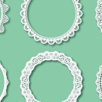 Intra απο ξύλο plywood  Χρώμα wenge 3mm-4mm πάχος - Κομψό Πακέτο Δαντέλας με κύκλους Δίασταση 20x25 cm INTRAFABR-109284562 - Image 1