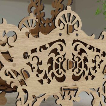 Intra απο ξύλο plywood  Χρώμα wenge 3mm-4mm πάχος - Κομψό Box Κουτί δώρου Δίασταση 20x20 cm INTRAFABR-109365921 - Image 1