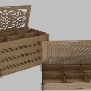 Intra απο ξύλο plywood  Χρώμα wenge 3mm-4mm πάχος - Κομψό Σετ συρταρωτού κουτιού με Δίασταση 15x15 cm INTRAFABR-109365930 - Image 3