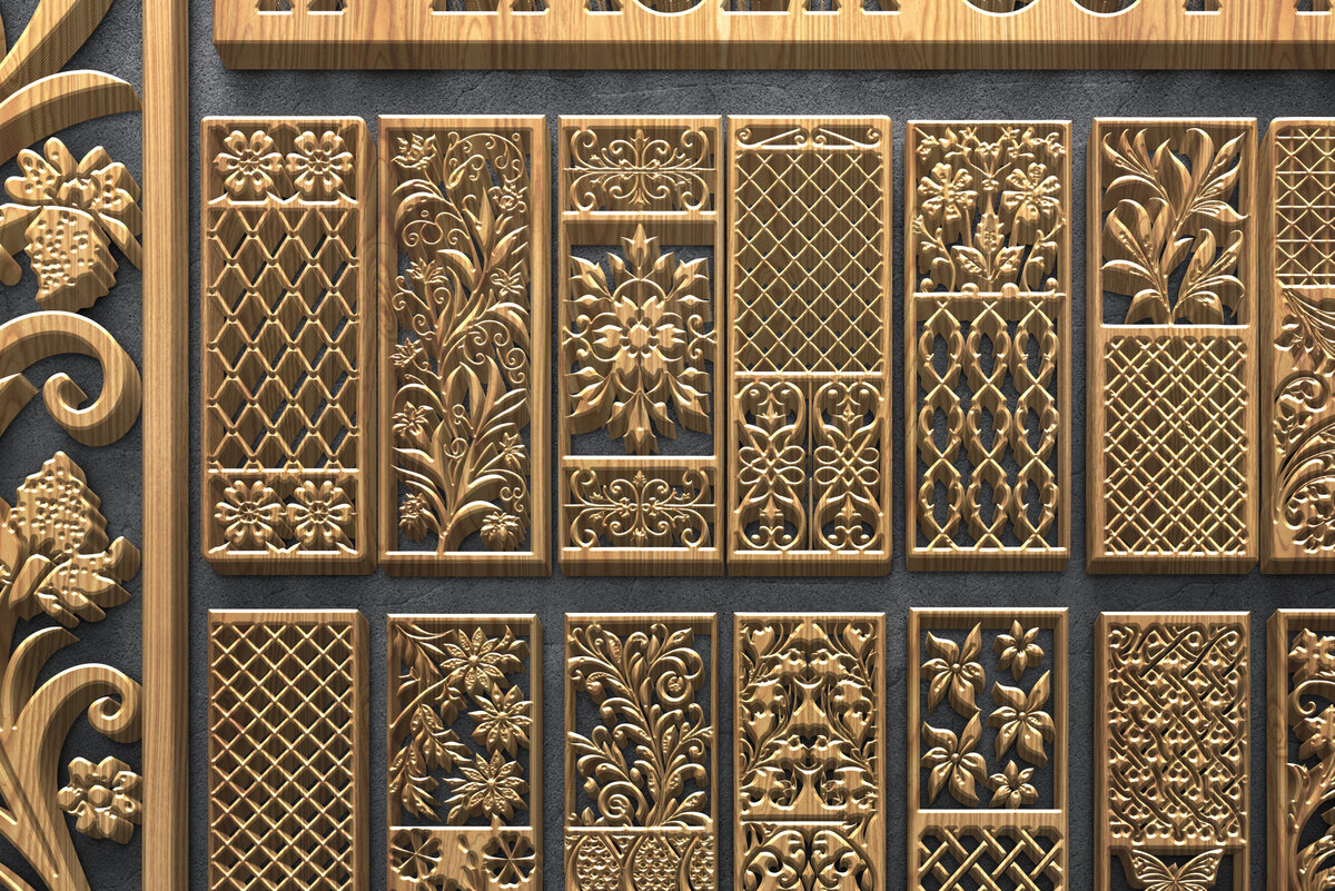 Intra απο ξύλο plywood  Χρώμα wenge 3mm-4mm πάχος - Κομψά φλοράλ πάνελ με Δίασταση 4500x5400 cm INTRAFABR-109590590