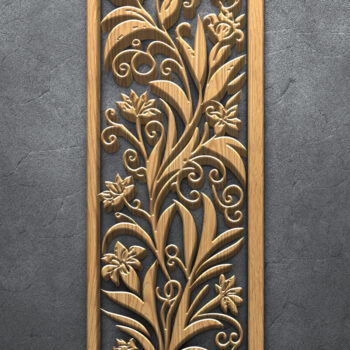 Intra απο ξύλο plywood  Χρώμα wenge 3mm-4mm πάχος - Κομψά φλοράλ πάνελ με Δίασταση 4500x5400 cm INTRAFABR-109590590 - Image 4