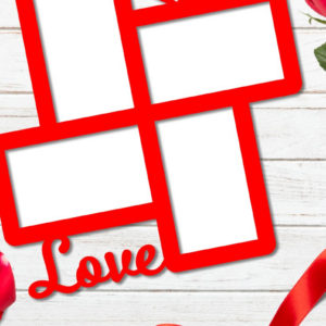 Intra απο ξύλο plywood  Χρώμα wenge 3mm-4mm πάχος - Κομψή κορνίζα φωτογραφιών Love Cut με λέιζερ Δίασταση 20x25 cm INTRAFABR-122115777