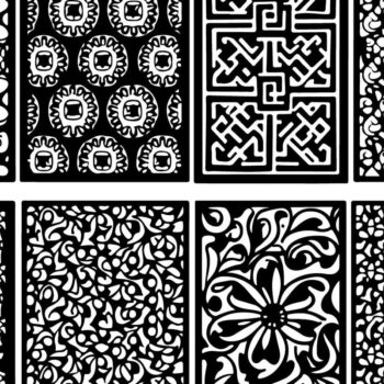 Intra απο ξύλο plywood  Χρώμα wenge 3mm-4mm πάχος - Κομψά σχέδια πάνελ κοπής με λέιζερ Δίασταση 30x30 cm INTRAFABR-104810132 - Image 3