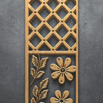 Intra απο ξύλο plywood  Χρώμα wenge 3mm-4mm πάχος - Κομψά σχέδια πάνελ κοπής με λέιζερ Δίασταση 4500x5400 cm INTRAFABR-104810101 - Image 2