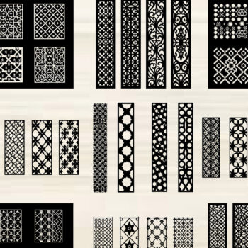 Intra απο ξύλο plywood  Χρώμα wenge 3mm-4mm πάχος - Κομψό σετ πάνελ κοπής με λέιζερ Δίασταση 20x25 cm INTRAFABR-106857561 - Image 1